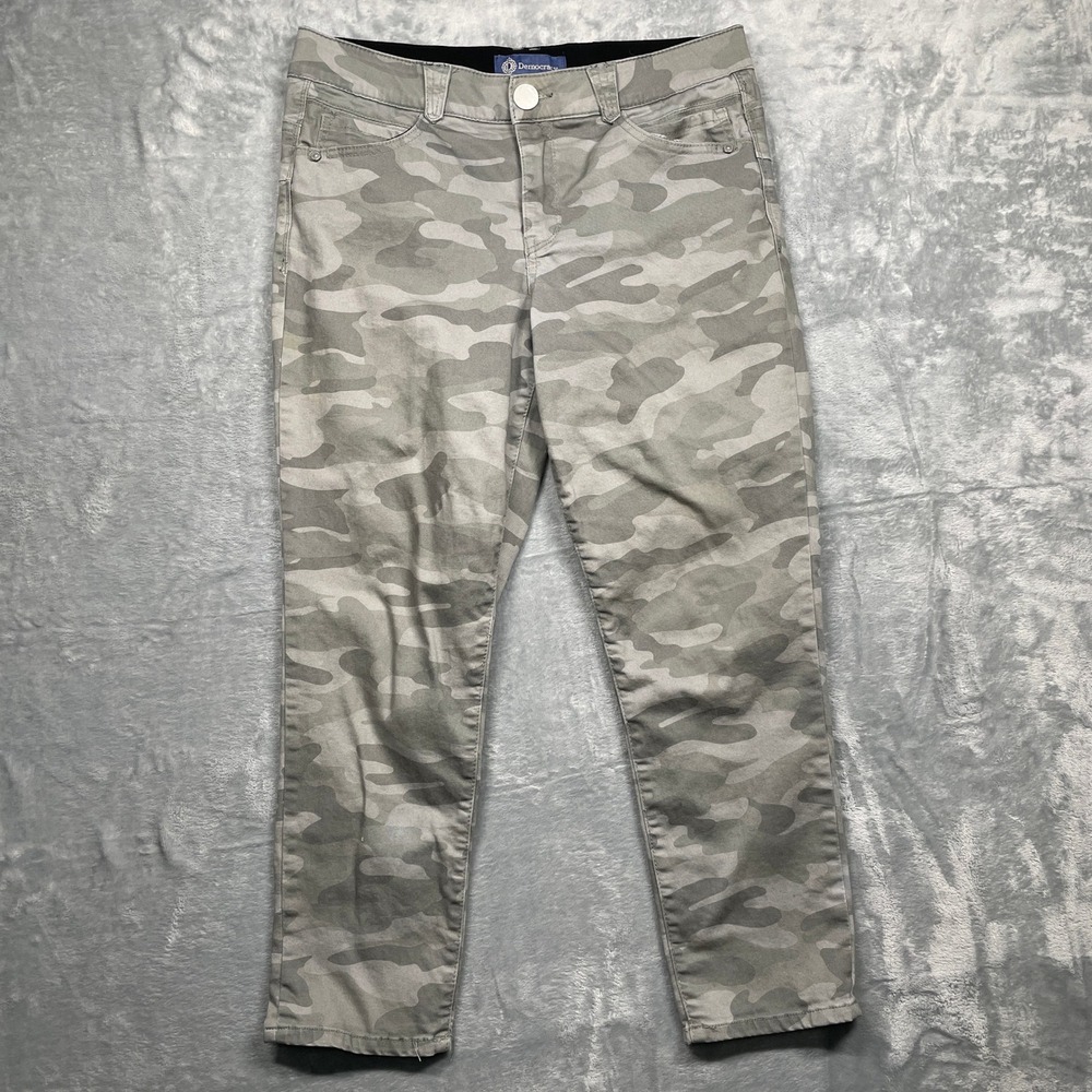 Democracy Ab solution Camo Pants Womens‎ 10 Grey Camouflage Slim Ankle Trousers
